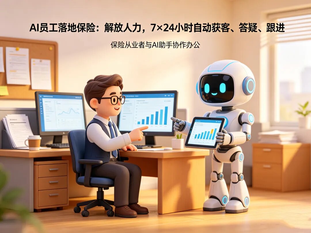 AI 员工落地保险：解放人力，7×24 幼时自动获客、答疑、跟进